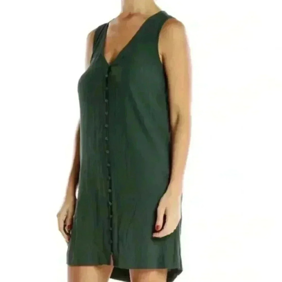 Madewell Heather Button Front Dress‎ Green Size Medium Tank Shift Dress - Picture 1 of 9